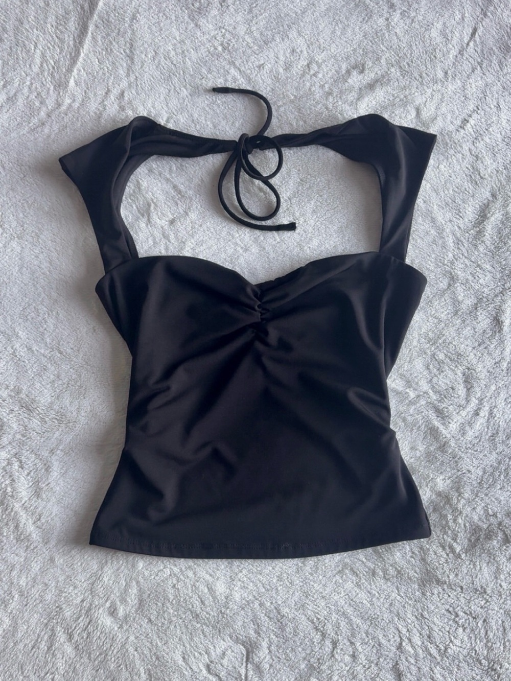 garage black talina square neck halter top